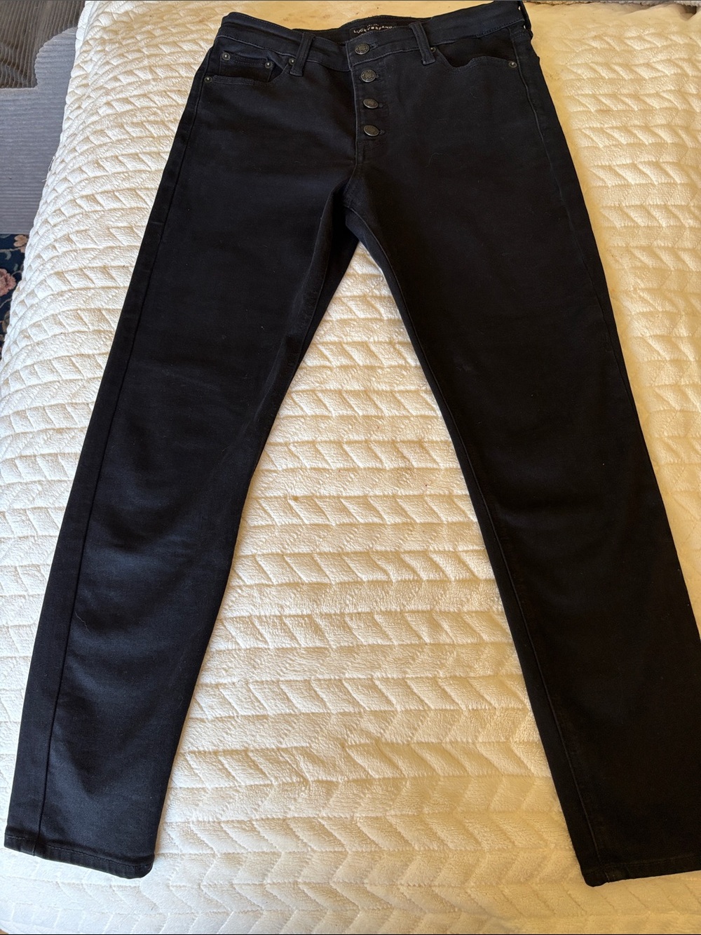 Lucky Brand Black High-Rise Button-Fly Jeans